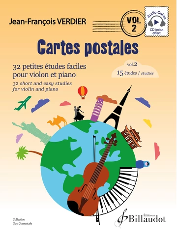 Cartes postales, violon. Volume 2 : 15 études Visual